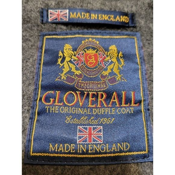 GLOVERALL MEN'S / WOMEN'S GRAY DUFFLE COAT WOOL ENGLAND SIZE US46 / EUR 56 #970 - Picture 10 of 15